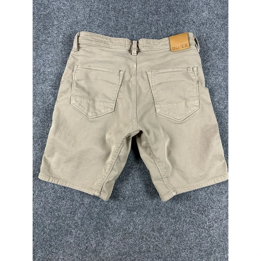 DU/ER N2X Slim Fit Shorts Mens Size 33X10* Brown/Beige 5-Pocket MSNS1011